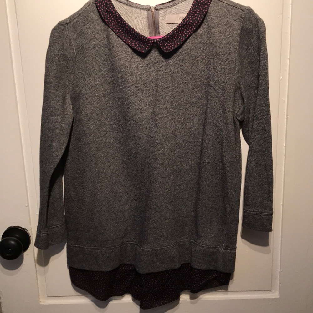 Loft Sweater with Collar and Hem Detail